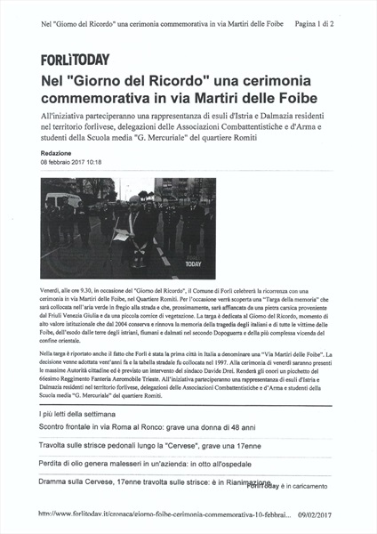 Forli'today 8 febbraio 2017