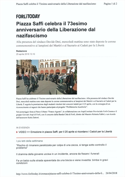 Forli'today 25 aprile 2018