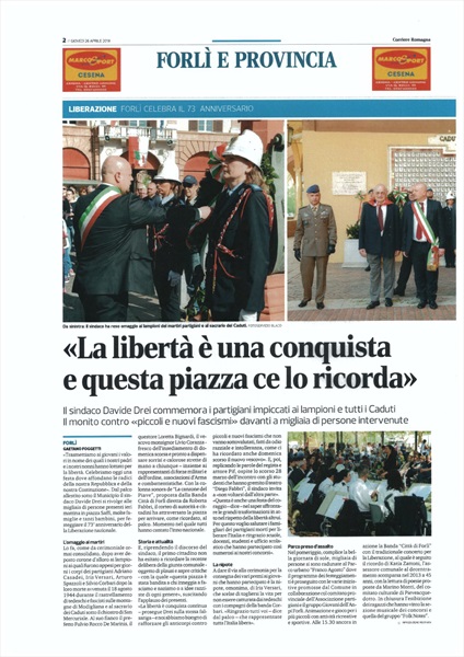 Corriere Romagna 26 aprile 2018